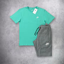 Nike Sportwear Club T-shirt/Short Set Mint/Grey