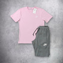 Nike Sportwear Club T-shirt/Short Set Pink/Grey from StockUK