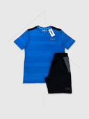 OEX Furth Dale T-Shirt/Short Set Blue/Black from StockUK