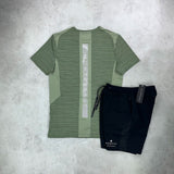 Cruyff Montserrat T-shirt/ Shorts Set Olive Green/ Black