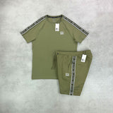 Cruyff Xicota Taped T-shirt/ Shorts Set Khaki Green