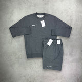 Nike Crew Neck Sweater/ Shorts Set Charcoal Grey