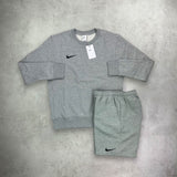 Nike Crew Neck Sweater/ Shorts Set Grey