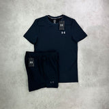 under armour shorts and t-shirt set running black 
