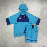 Under Armour Accel Jacket/ Shorts Set Blue