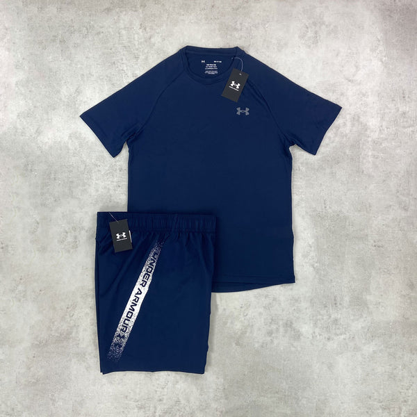 Under Armour T-shirt/ Shorts Set Navy Blue
