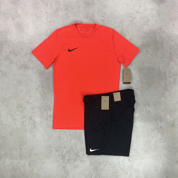 Nike Dri-Fit T-Shirt/ Shorts Set Crimson/ Black