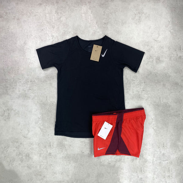 Nike Dri- Fit T-shirt/ Shorts Set Orange – StockUK