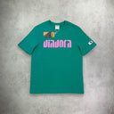 Diadora Logo Green T-Shirt Green/Pink from StockUK