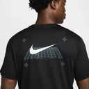Nike Miler Short Sleeve Graphic Running Top Black