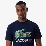 Lacoste Jersey Signature Print T-Shirt Navy Blue