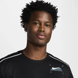 Nike Miler Short Sleeve Graphic Running Top Black