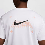 Nike Miler Short Sleeve Graphic Running Top White