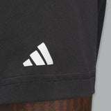 adidas Icon T-shirt in black, featuring a clean design with a comfortable fit for everyday wear and athletic activities.