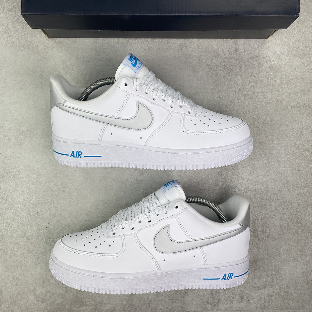 Air force 1 hot sale blue logo