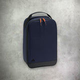 adidas Shoe Bag in navy blue, featuring a sturdy design for storing and transporting footwear.