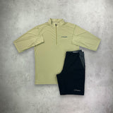 Berghaus 24/7 Half Zip Long Sleeve Tech Wandermoor T-Shirt/Short Set Narutal/Grey