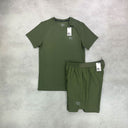 Cruyff Sports Active  T-shirt/ Shorts Set Khaki Green