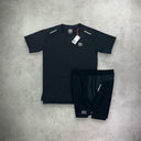 Cruyff Degrees Flame T-Shirt/Short Set Black/Black