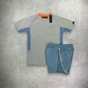 Cruyff Nimbus T-Shirt/Short Set Grey/Dusk Blue