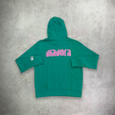 Diadora Logo Hoodie/Pant Tracksuit Set Green/Pink from StockUK