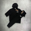 Diadora Logo Hoodie/Pant Tracksuit Set Black/White from StockUK