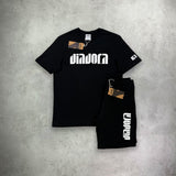 Diadora SS Bermuda T-Shirt/Short Set Black/Black from StockUK
