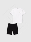 Lacoste Classic Fit T-shirt/Short Set White/Black from StockUK