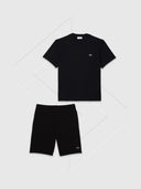 Lacoste Cotton Classic Fit T-Shirt/Short Set Black/Black from StocKUK