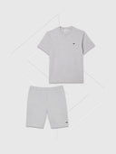 Lacoste Cotton T-Shirt/Short Set Silver Chine from StockUK