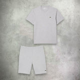 Lacoste Cotton T-Shirt/Short Set Silver Chine