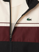 Lacoste Diamond Taffeta Tennis Tracksuit Set Black/White/Bordeaux from StockUK