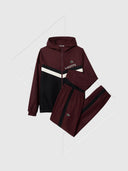 Lacoste Diamond Taffeta Tennis Tracksuit Set Bordeaux/Black/White from StockUK