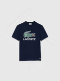 Lacoste Jersey Signature Print T-Shirt Navy Blue