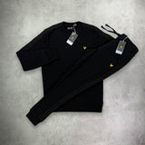 Lyle and Scott Sports Tape Fleece Tracksuit Set Black