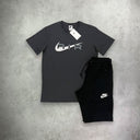 Nike Air Graphic T-shirt/Short Set Black/Charcoal