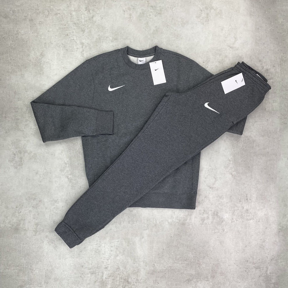 Nike Crew Neck Tracksuit Set Charcoal Grey