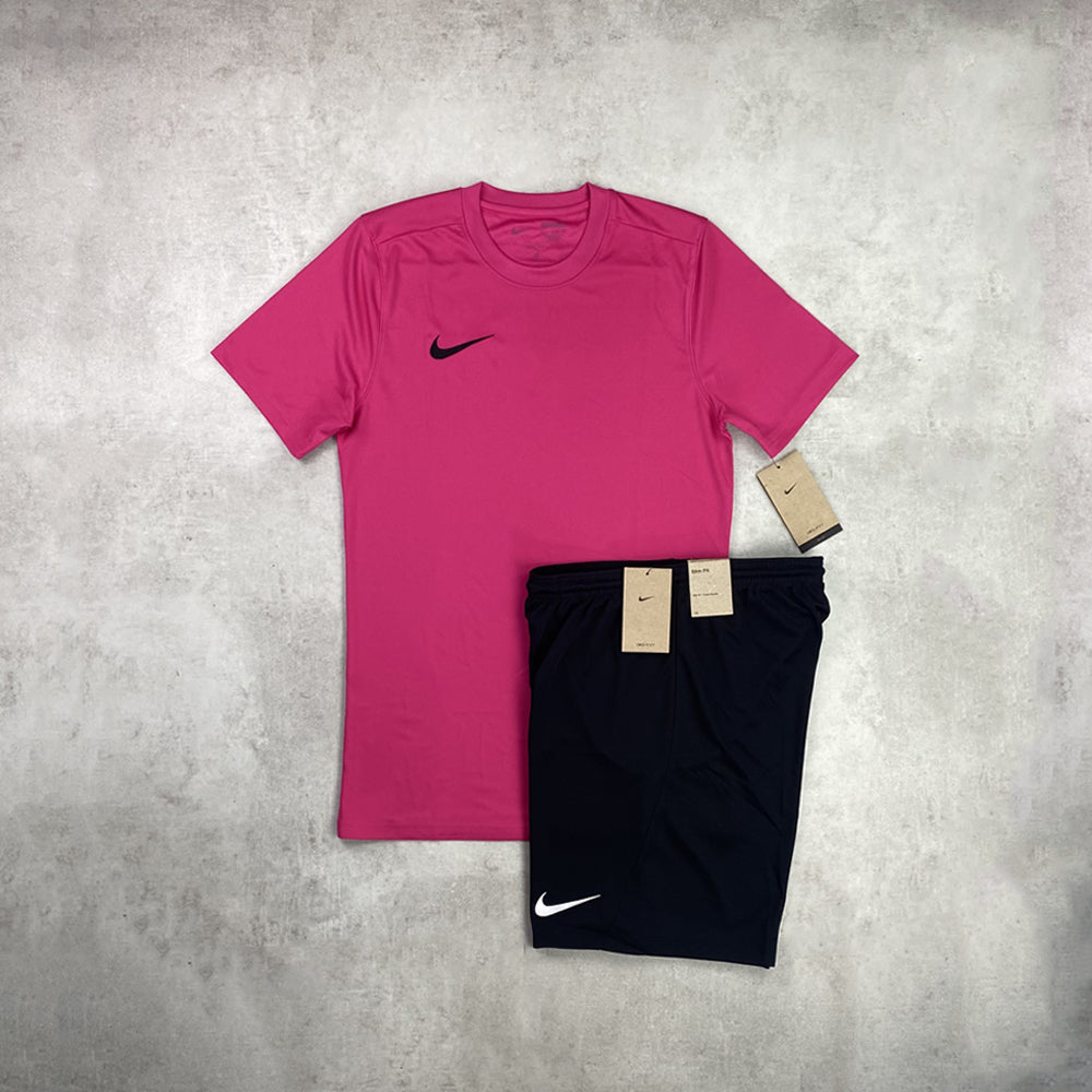Nike Dri-Fit T-Shirt/ Shorts Set Purple/ Black