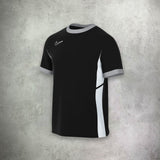 Nike Academy Short Sleeve T-Shirt in black, featuring a lightweight, moisture-wicking design for a comfortable and athletic look.