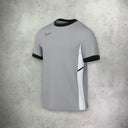 Nike Academy Short Sleeve T-Shirt in grey, featuring a lightweight, moisture-wicking design for a comfortable and athletic look.