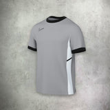Nike Academy Short Sleeve T-Shirt in grey, featuring a lightweight, moisture-wicking design for a comfortable and athletic look.