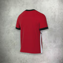 Nike Academy Short Sleeve T-Shirt in red, featuring a lightweight, moisture-wicking design for a comfortable and athletic look.