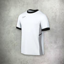 Nike Academy Short Sleeve T-Shirt in white, featuring a lightweight, moisture-wicking design for a comfortable and athletic look.