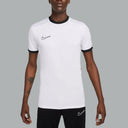 Nike Academy Short Sleeve T-Shirt in white, featuring a lightweight, moisture-wicking design for a comfortable and athletic look.