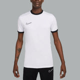 Nike Academy Short Sleeve T-Shirt in white, featuring a lightweight, moisture-wicking design for a comfortable and athletic look.