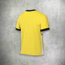 Nike Academy Short Sleeve T-Shirt in yellow, featuring a lightweight, moisture-wicking design for a comfortable and athletic look.