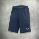 Nike Academy Knit Short in navy, featuring a lightweight, breathable design for enhanced comfort and performance.