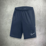 Nike Academy Knit Short in navy, featuring a lightweight, breathable design for enhanced comfort and performance.