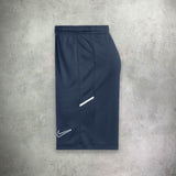 Nike Academy Knit Short in navy, featuring a lightweight, breathable design for enhanced comfort and performance.