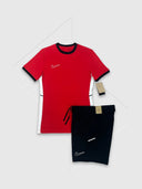 Nike Academy T-Shirt/Short Set Red/Black from StockUK